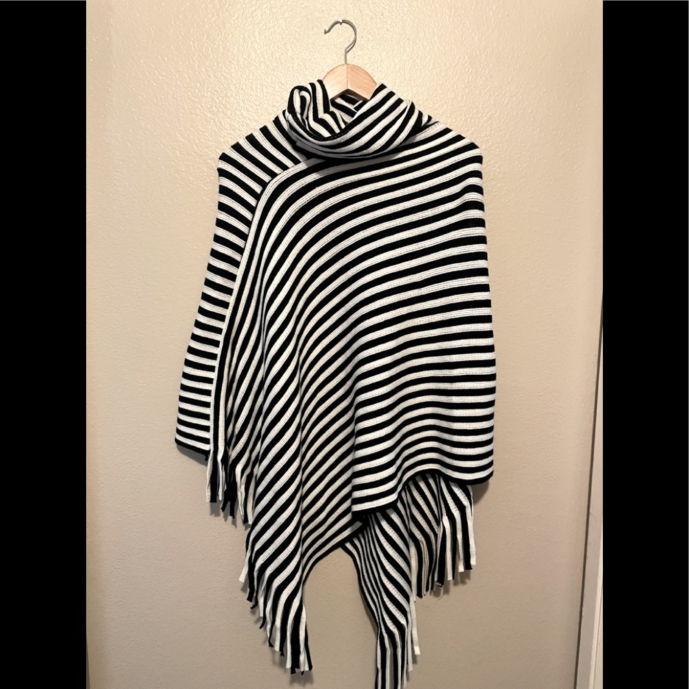 Black and white poncho - excellent condition!!